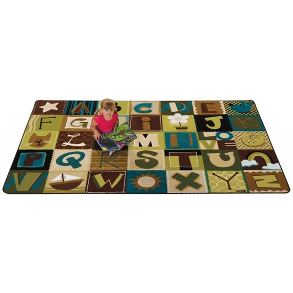 Carpets For Kids Toddler Alphabet Blocks - Nature 6 ft. x 9 ft. Rectangle Carpet CA61915